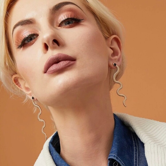 3/$33 Gold Snake Serpent Post Earrings - Picture 2 of 10